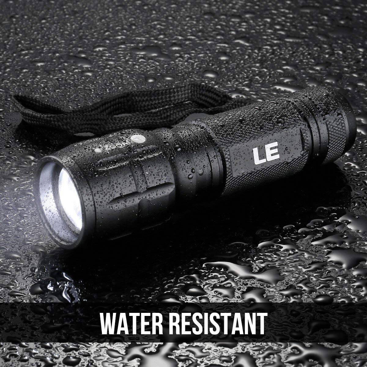 Lepro Portable LED Flashlight – High Lumens, Waterproof (Black, AAA Batteries Included) - Image 3