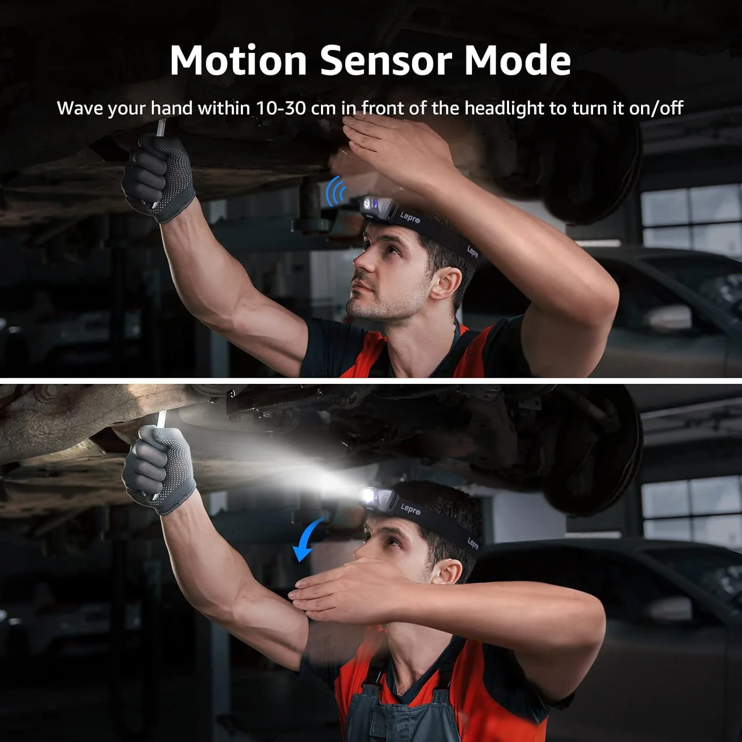 Lepro LED Rechargeable Headlamp Flashlights with Motion Sensor (2-Pack) - Image 4