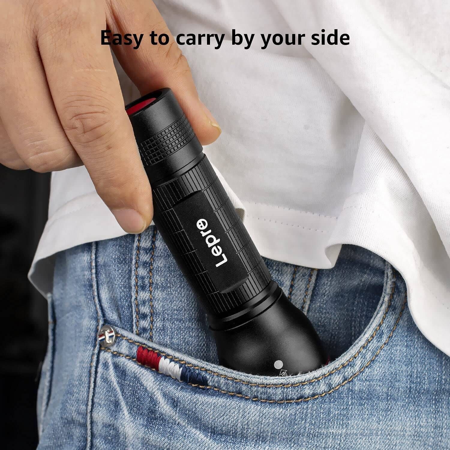 Lepro Portable LED Flashlight (Waterproof, 300lm, 2-Pack) - Image 4