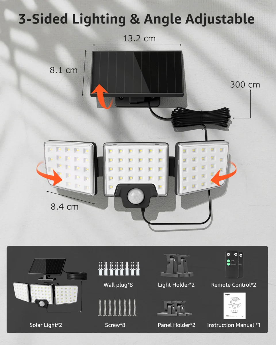 Lepro Outdoor Solar Security Lights with Motion Sensor - Image 5