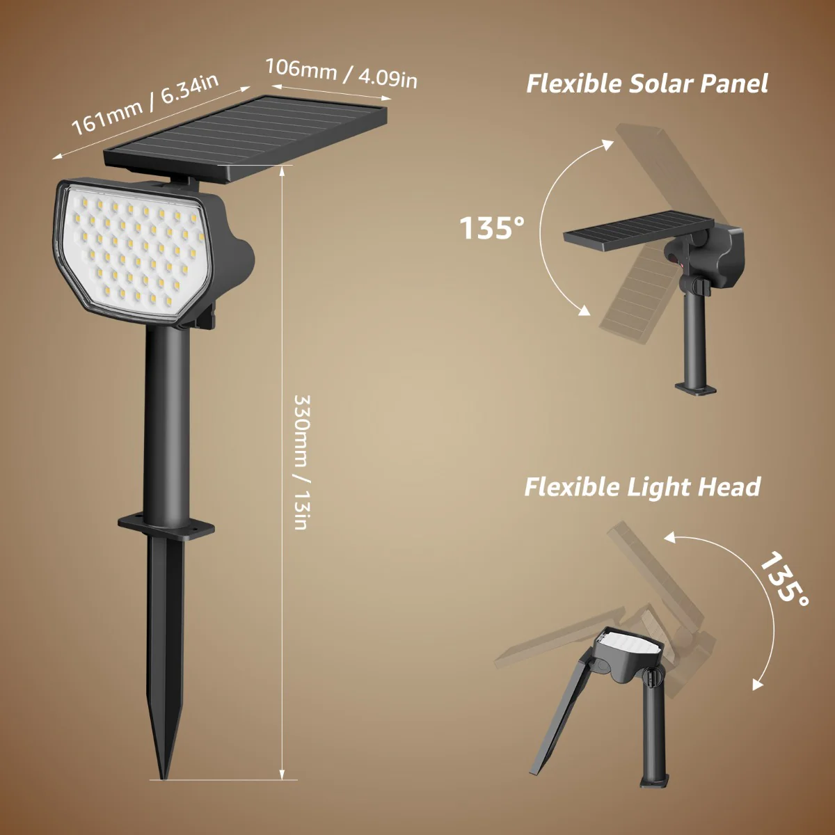 Lepro Solar Landscape Spotlights (4 Pack) - Image 8