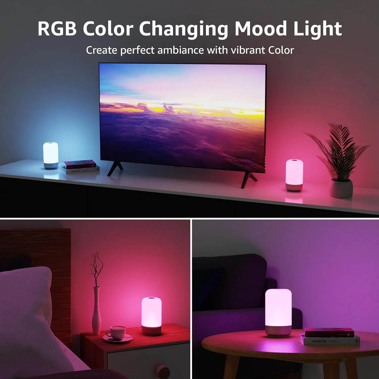 Lepro RGB Dimmable Table Lamp with Metallic Base - Image 3