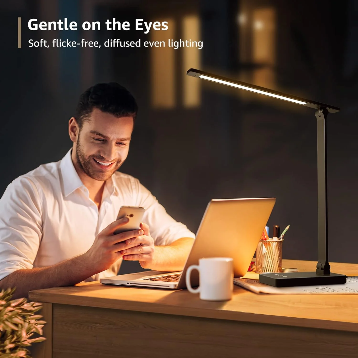 Lepro Touch-Control LED Desk Lamp – Dimmable with 3 Color Modes for Home & Office (Black) - Image 3