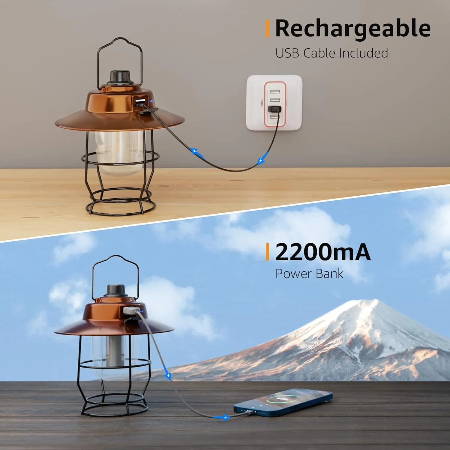 Lepro Vintage Rechargeable LED Camping Lantern - Image 3